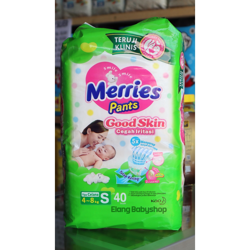 Pampers Merries Good Skin S40 L30 M34/M34+2 XL26 Termurah