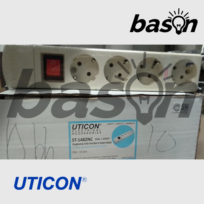 UTICON ST1482NC Multi Outlet - Stop Kontak 4 Lubang - TANPA KABEL