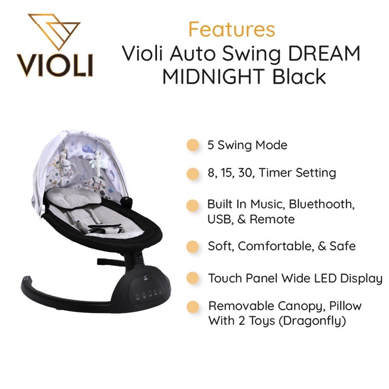 Violi Auto Swing Dream MIDNIGHT/Violi Auto Swing Dream BREEZE /Baby swing/Swing Electric