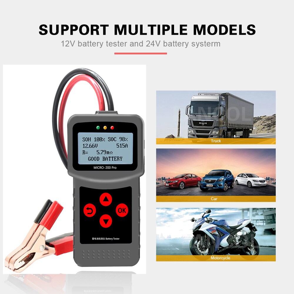 Alat Tester Aki Mobil dan Motor Micro-200 Battery Tester Analyzer Lancol Micro 200 PRO Original