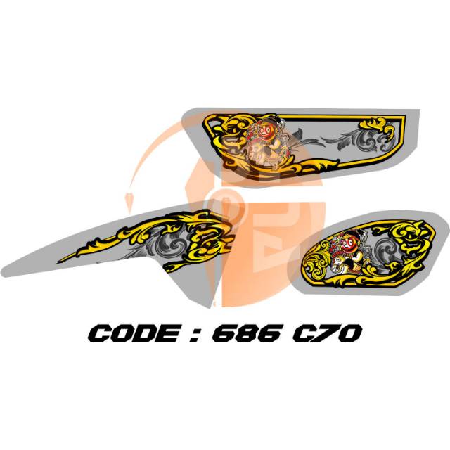 Stiker Decal striping custom honda c70 batik wayang