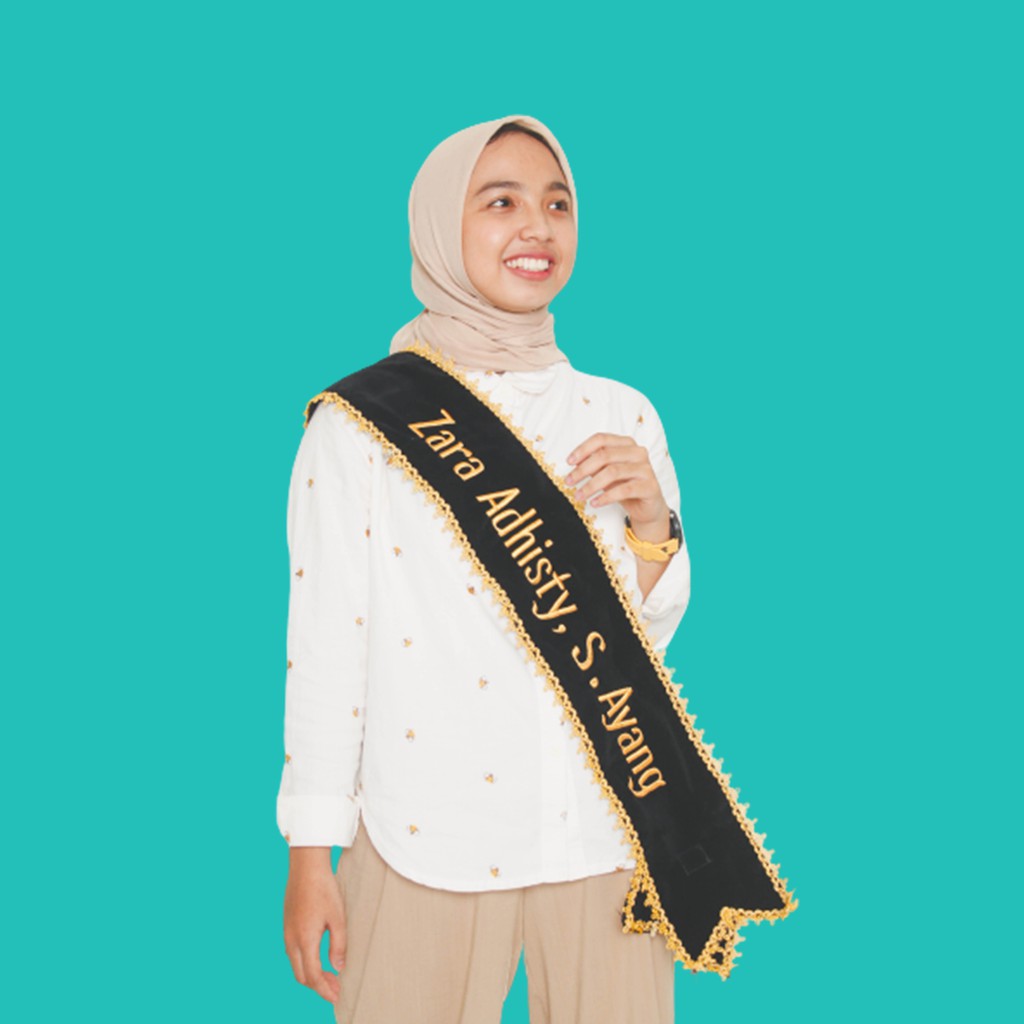 Selempang Wisuda Bludru Renda Murah