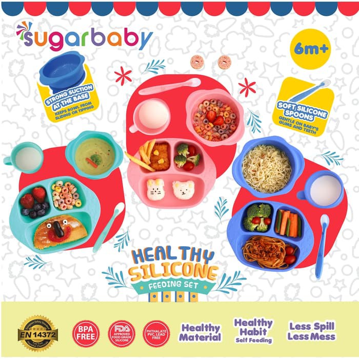 Sugar Baby - 4in1 Healthy Silicone Feeding Set