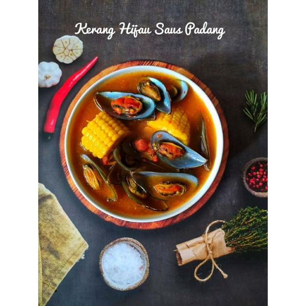

1 Kg Kerang Hijau saus Padang/Saus tiram (1kg berat sebelum dimasak)