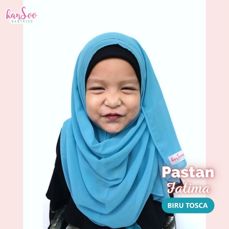 Jilbab Pastan Pasmina Instan Langsung Pakai Syiria Anak Bayi Balita Baby Fatima Tosca Hijau Biru Min