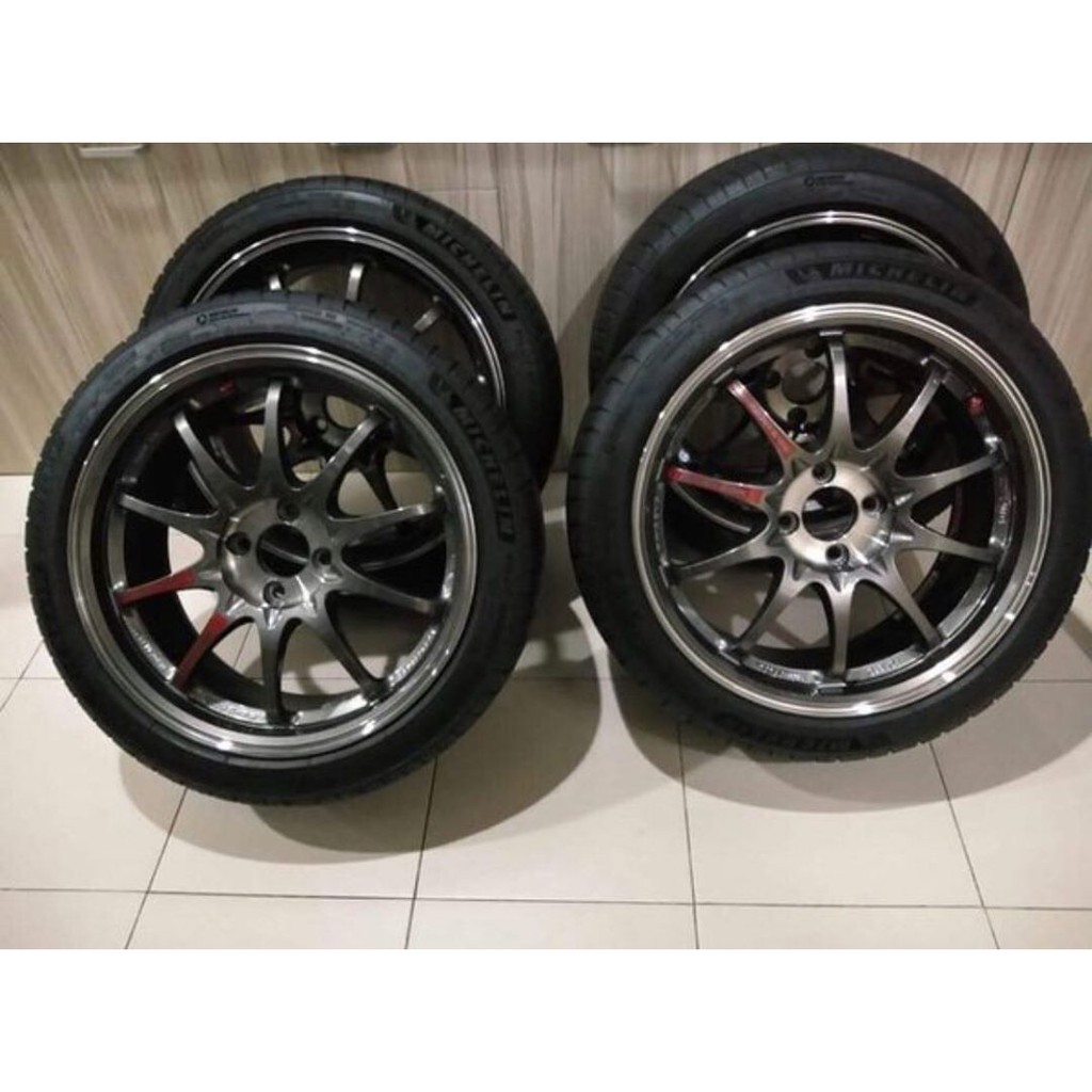 Consignment Volk Rays Ce28 Ring 17 Lebar 7 5 Pcd 4x100 Et 43 Include Ban Michelin 205 45 Shopee Indonesia