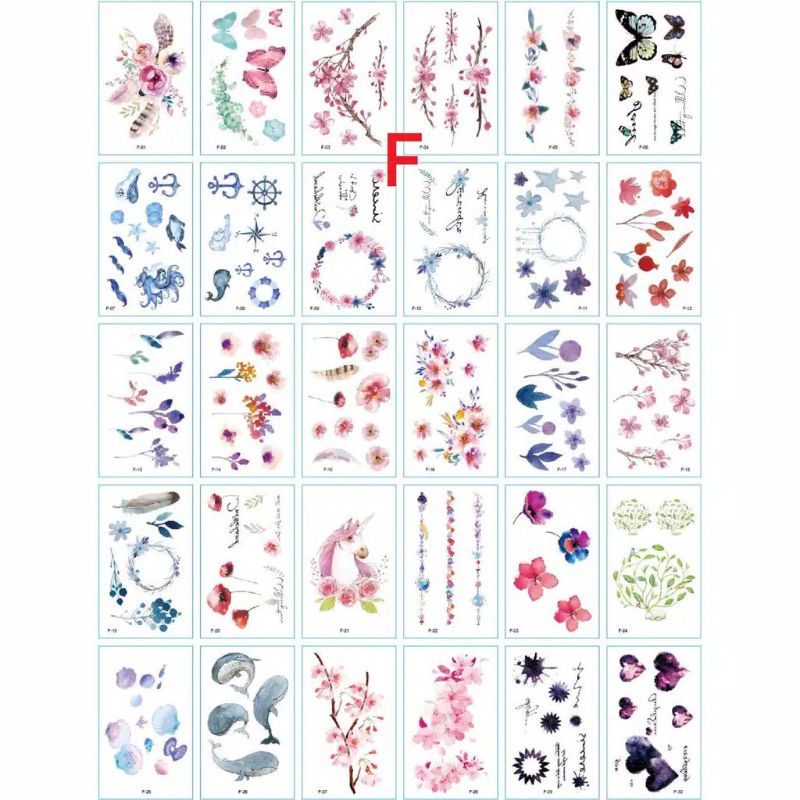 30pcs/10pcs Tatto Temporary Tato air sementara beragam tatto badan tato