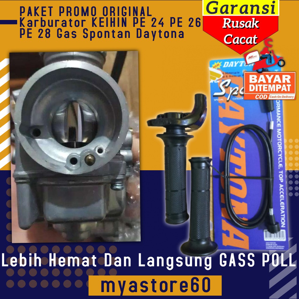 PAKET PROMO ORIGINAL Karburator Karbu Keihin PE 24 PE 26 PE 28 Plus Gas Spontan Keihin