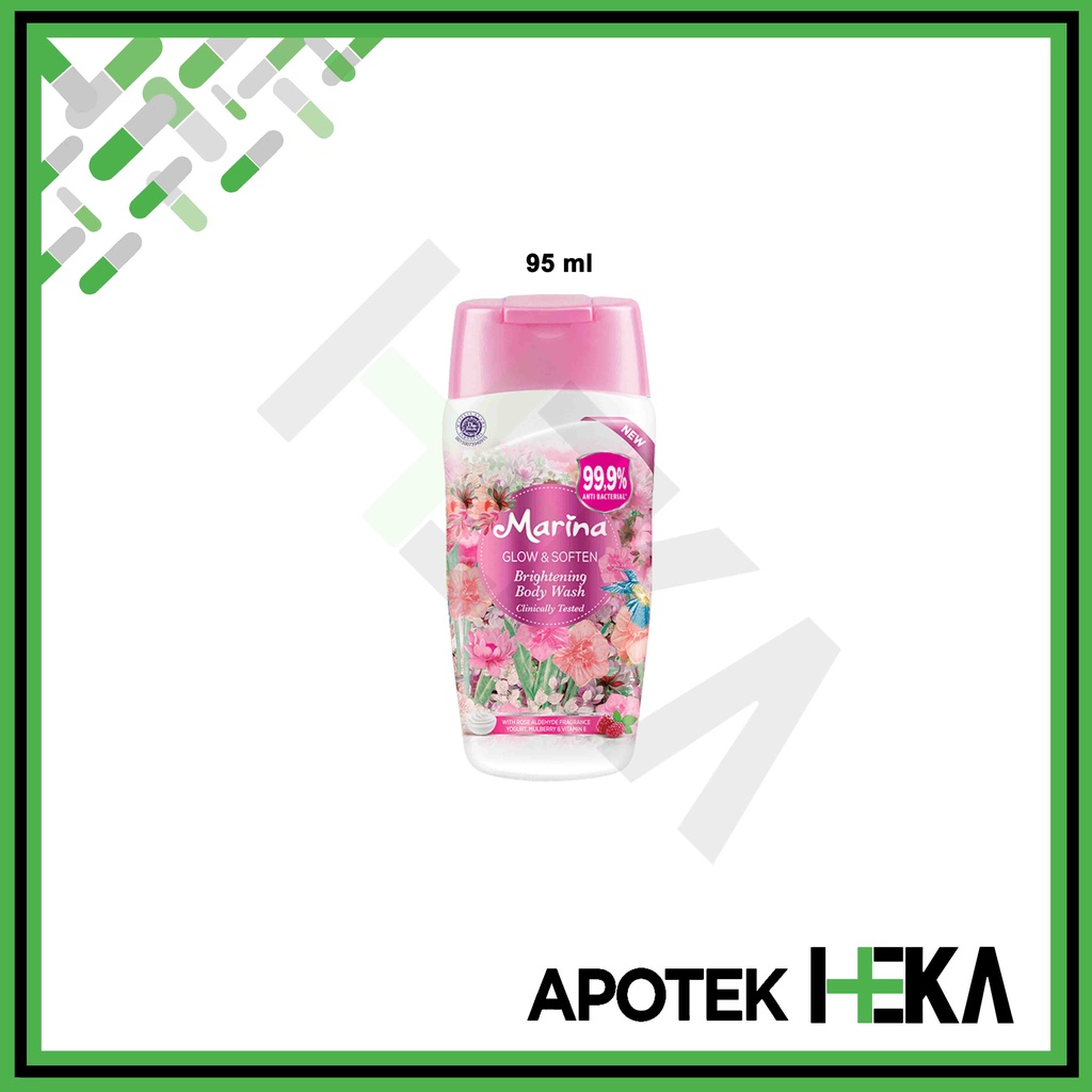 Marina Body Wash Glow &amp; Soften Brightening Sabun Cair Vit E Mawar Pink (SEMARANG)