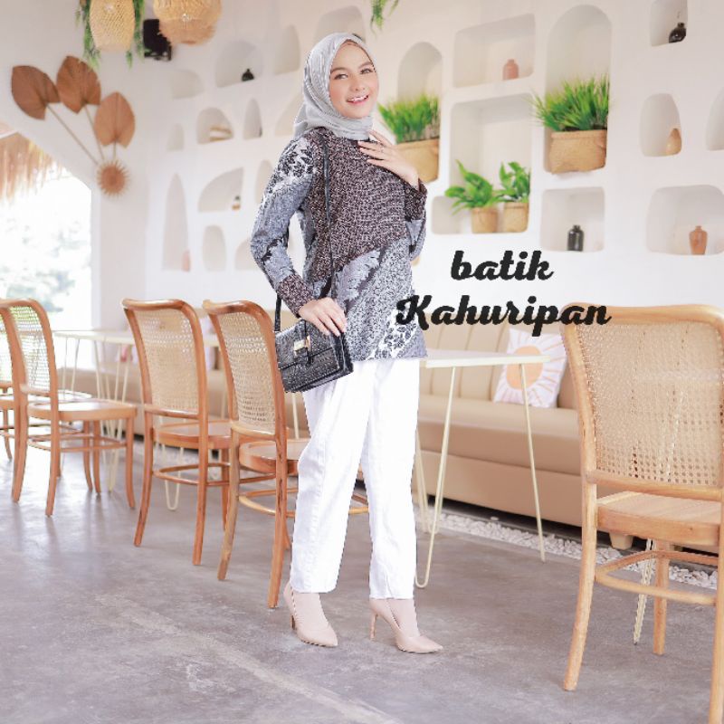 Batik Wanita Modern Batik Kerja Wanita Atasan Batik Wanita By Batik Kahuripan