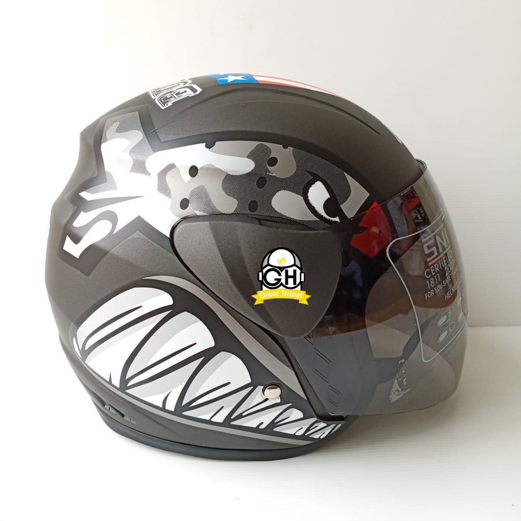HELM HALF FACE EVOLUTION MOTIF BULLET MIRIP GM EVO MURAH HELM DEWASA MURAH