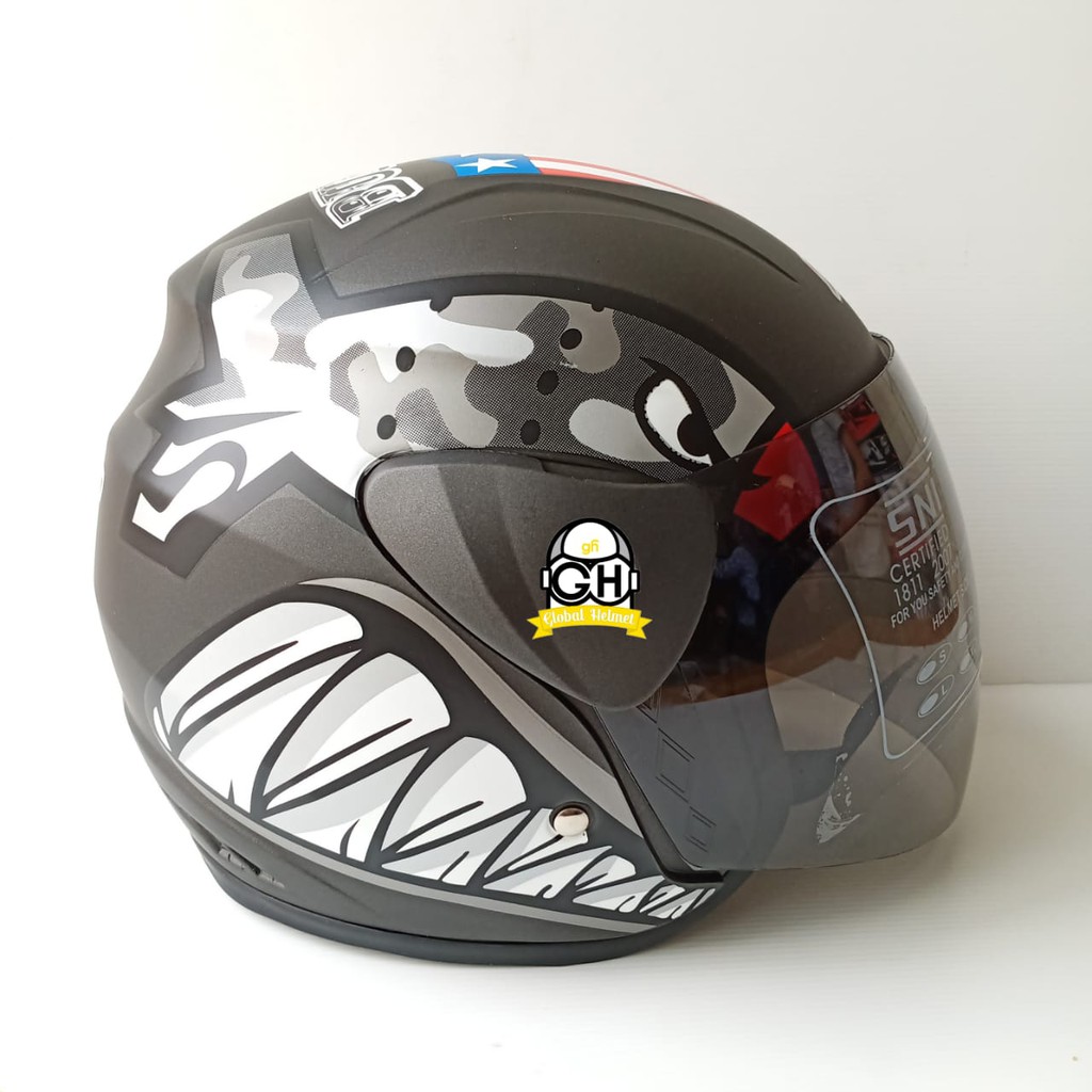 HELM HALF FACE EVOLUTION MOTIF BULLET MIRIP GM EVO MURAH HELM DEWASA MURAH