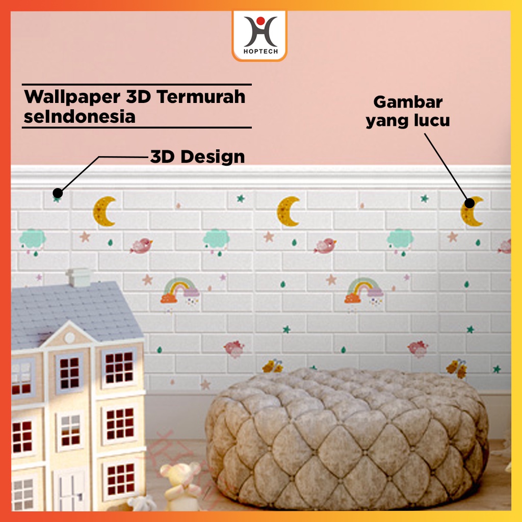 Foto Wallpaper dinding 3d motif gambar wallfoam Dekorasi Kamar murah 70x77cm