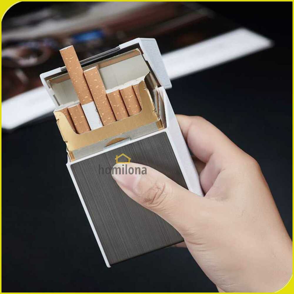 Kotak Rokok 20 Slot dengan Korek Elektrik Pyrotechnic - Firetric YJ110 - Black