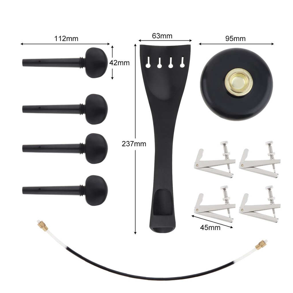 11 In 1 Set Aksesoris Cello Universal Bahan Ebony Violoncello