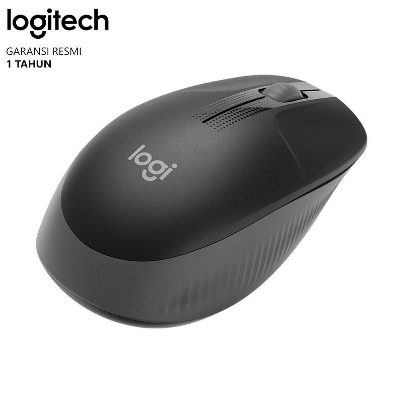 Logitech M190 CHARCOAL Mouse Wireless Full Size untuk Windows, Mac, Chrome OS &amp; Linux ABU