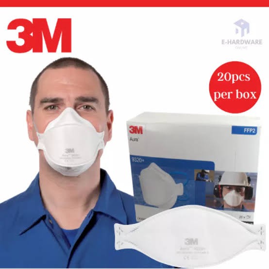 MASKER 3M Aura 9320A+ FFP2 setara N95 1 BOX ISI 20 pcs ORIGINAL 100%