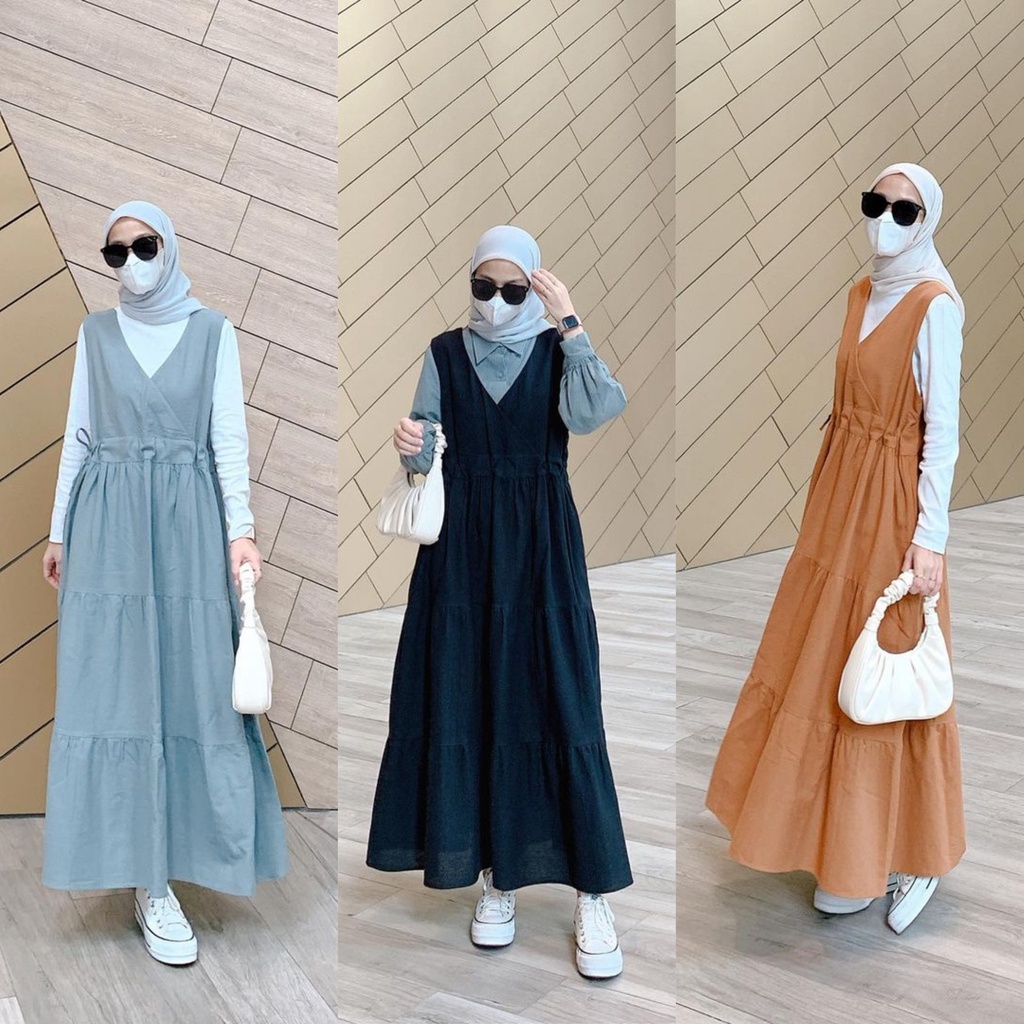 Fetta Dress - Gamis Sleeveless tanpa inner Remaja Dewasa Terbaru Kekinian