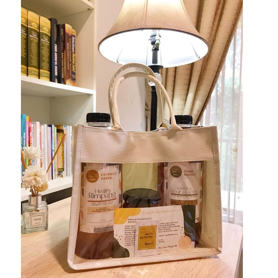 [KMF.11Au22ι] Tas Jinjing Hand Bag Transparan Tebal Tas Wanita Tote Bag