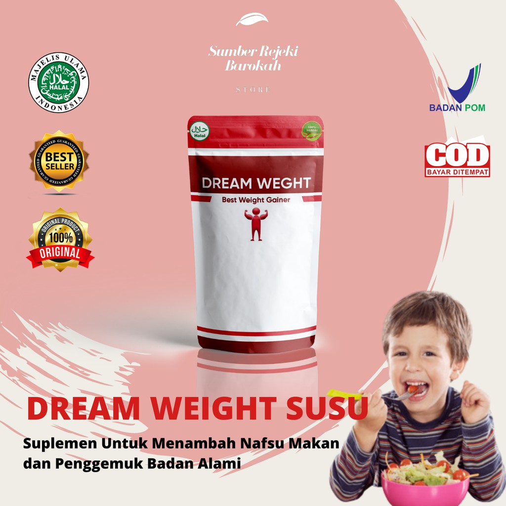 

[COD] DREAM WEIGHT SUSU - Susu Penambah Nafsu Makan dan Berat Badan / Obat Gemuk Tanpa Efek Samping