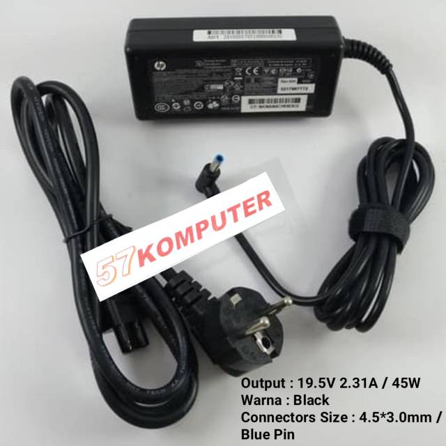 Adaptor Charger Laptop HP 14 CM0091AU HP Envy 14, Hp Pavilion 15 19v 2.31a - BIRU