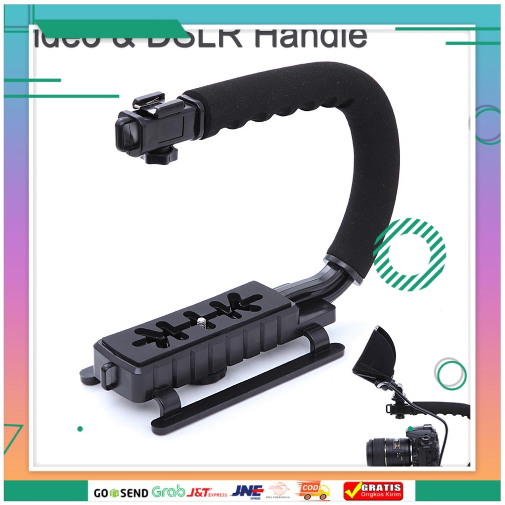 (BISA COD) FTIHSHPFeocon Camera Stabilizer Grip C Shape for DSLR GoPro  - XT-375