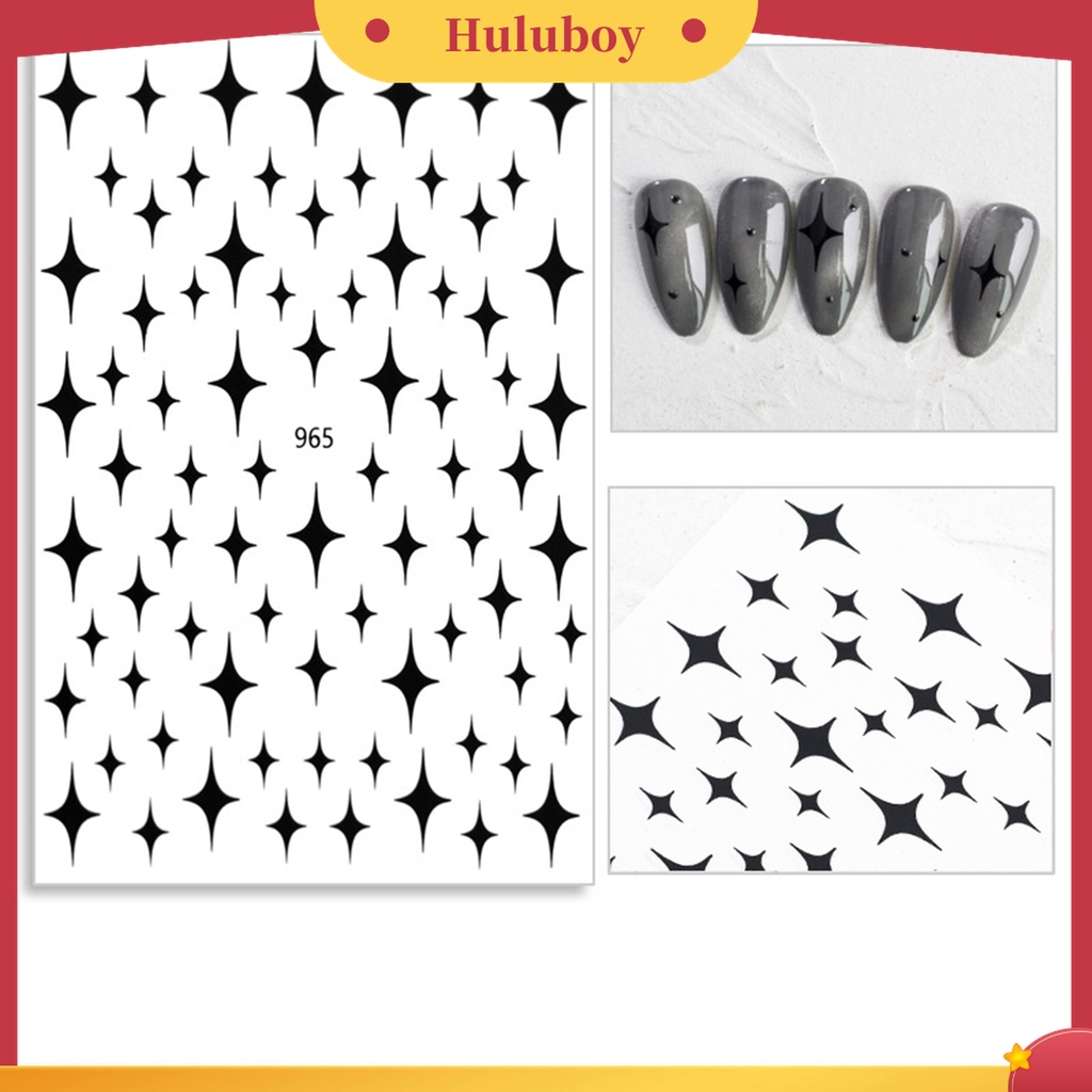 Huluboy Huluboy♡ 7pcs / Set Stiker Kuku 3D Motif Meteor / Bintang Aksen Glitter Untuk Aksesoris Nail Art / Manicure