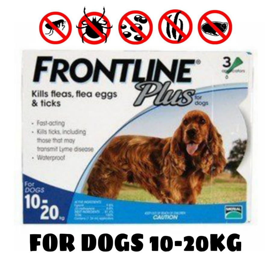 Frontline Plus Dog 10-20 kg Obat Kutu Anjing Sedang Medium Front Line