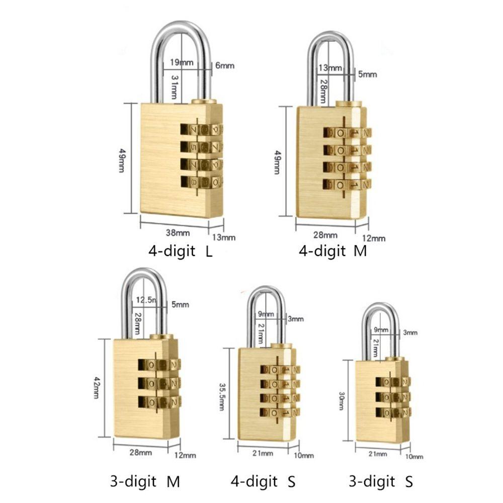 [Elegan] Kunci Angka Anti Bor Kuningan Solid Kabinet Travel Code Password Kode Laci Gembok