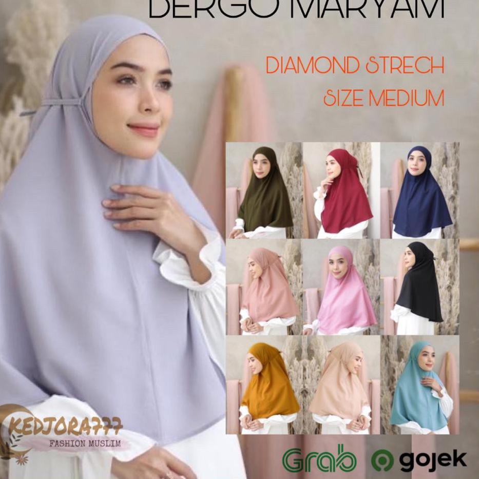 〘PGR〙 [BAYAR DITEMPAT] JILBAB BERGO MARYAM / JILBAB INSTAN / HIJAB DIAMOND STRECH [GRAB] [GOJEK] RES