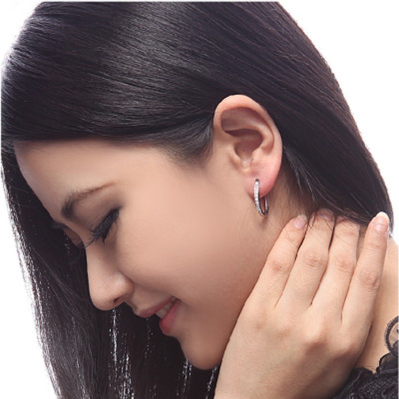 925 anting perak sterling anting-anting wanita dengan perhiasan fashion berlian