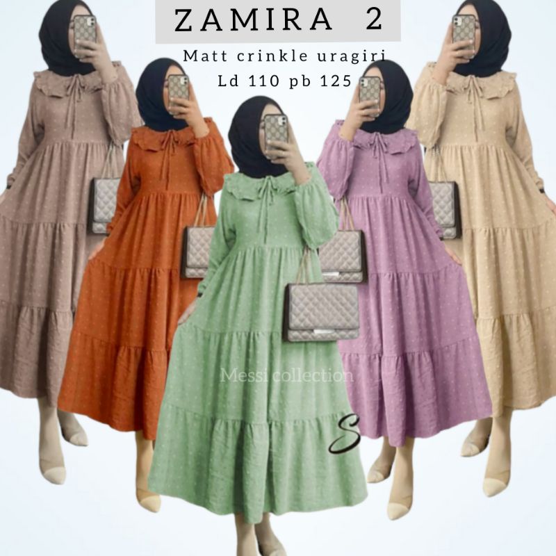 ZAMIRA MIDI DRESS PUNGKY DECLARA DRESS CRINKLE RUBIAH URAGIRI