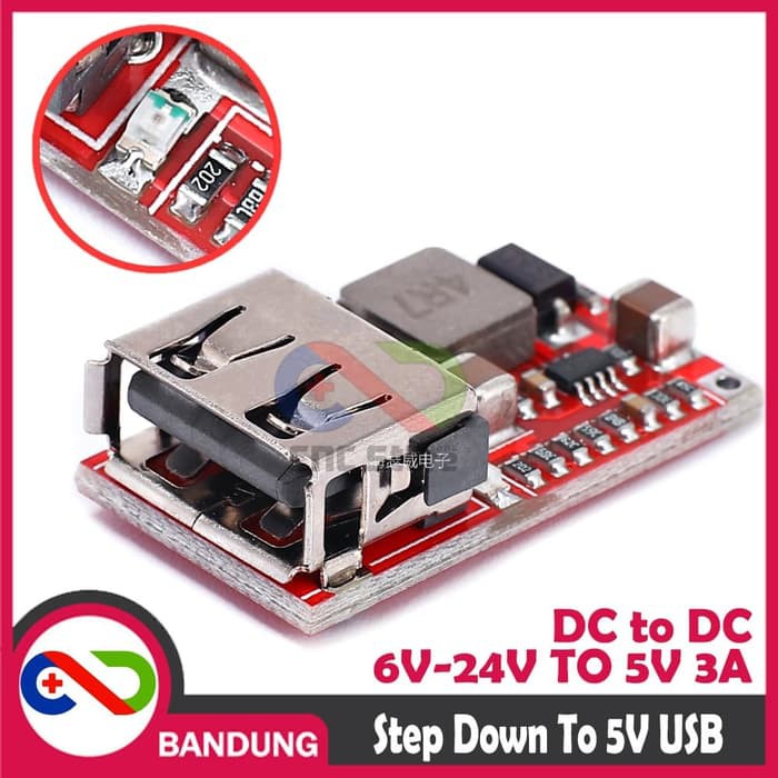 STEP DOWN DC TO DC USB CONVERTER 6V-24V TO 5V 3A MODULE USB CHARGER