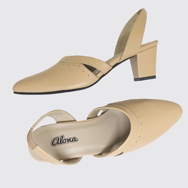 Sepatu Sandal wanita BIG SIZE 41-42-43-44-45 Tali belakang karet Kerut Sandal bustong wanita Formal 