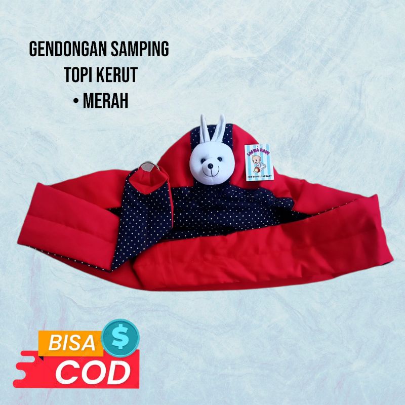 Gendongan samping bayi topi kerut