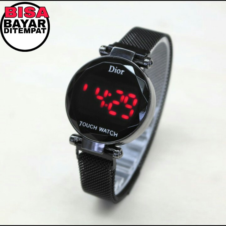 JAM TANGAN DIGITAL LED BULAT TALI PASIR