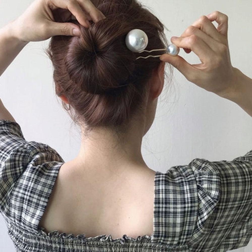 Agustina Mutiara Rambut Stik Wanita Sederhana Pengantin Pernikahan Hiasan Kepala Berbentuk U Jepit Rambut