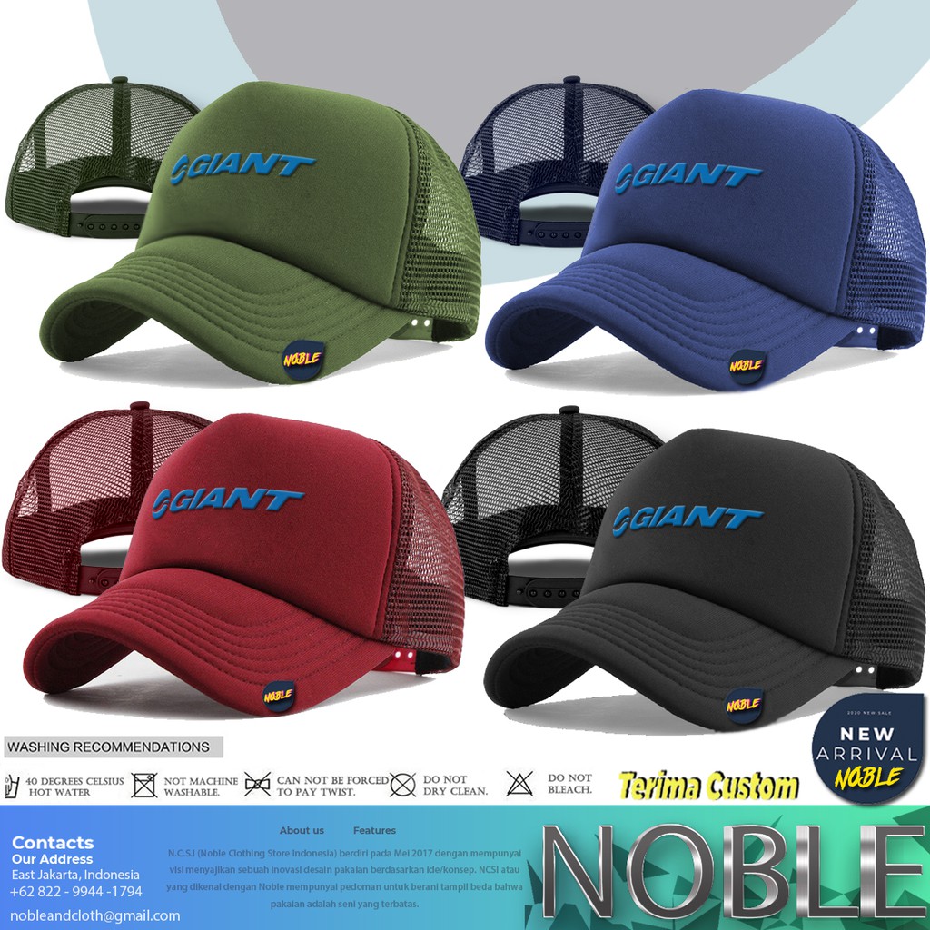 TOPI JARING TRUCKER HAT DISTRO GIANT SEPEDA LIPAT SEPEDA GUNUNG MTB SEPEDA BIKE CUSTOM - NOBLE