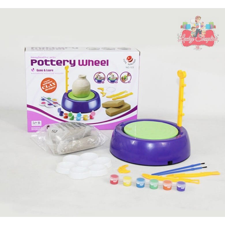[BIG SALE] Pottery wheel - diy toys - activity games - tanah liat