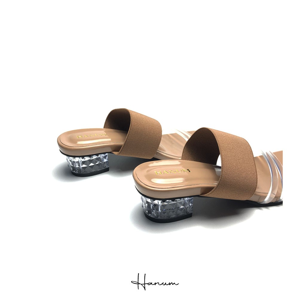 Hanum - Sandal Heels Tali Wanita Hak Tahu 3cm Kaca MH-002