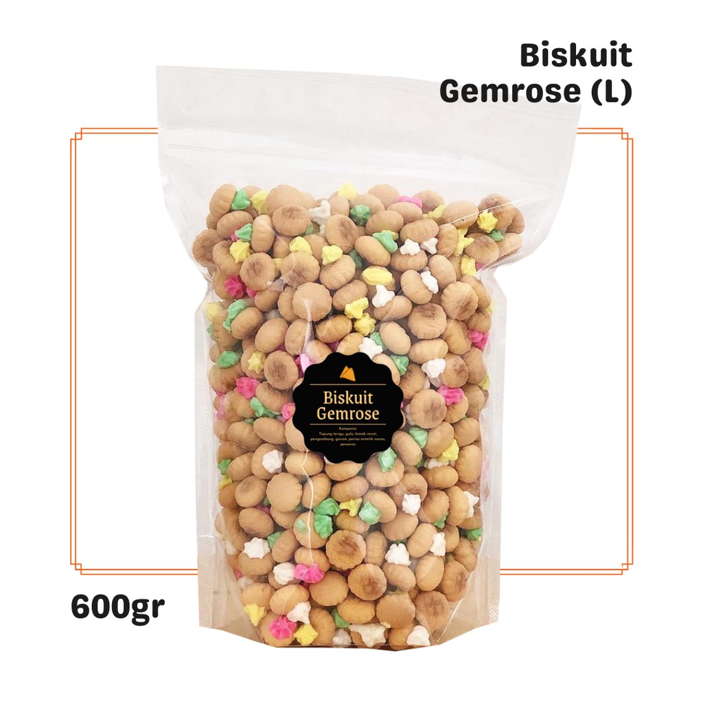 

SNACKS Biskuit Gemrose (L) 600gr / Snack Cemilan / Gem Rose Kue Monas Kembang Gula