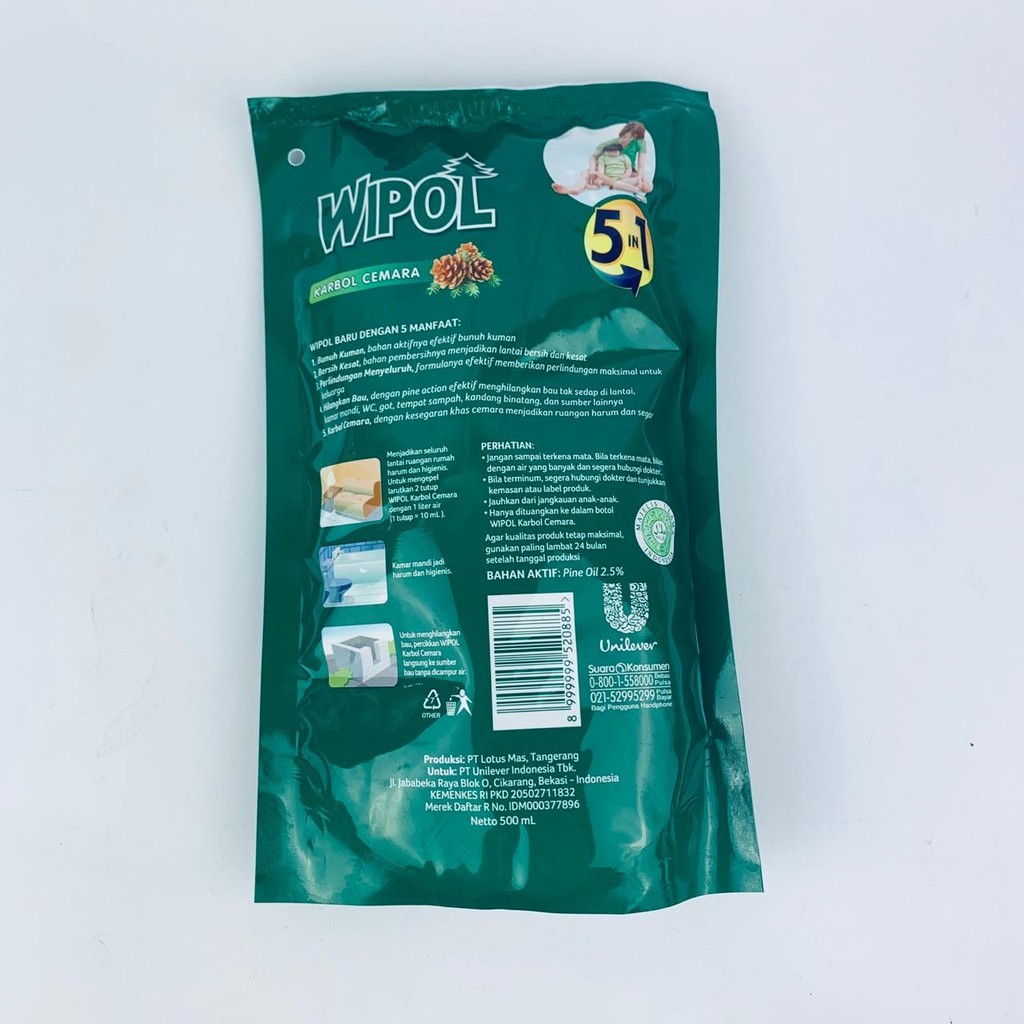 Wipol/ Karbol / Cairan disinfektan / Karbol Cemara / 410ml