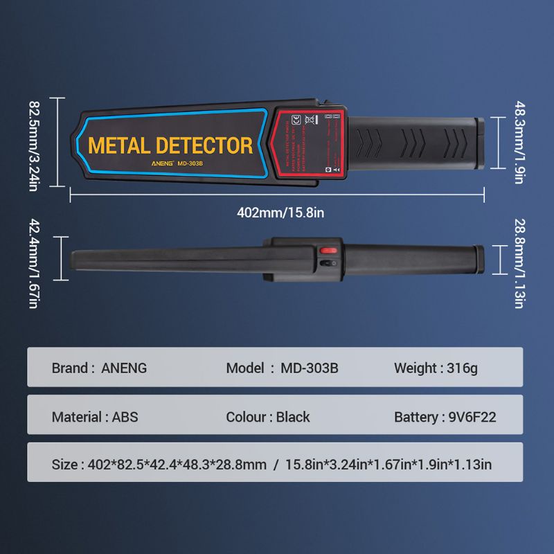 Mary MD303B Alat Detektor Metal Genggam Portable Untuk Keamanan