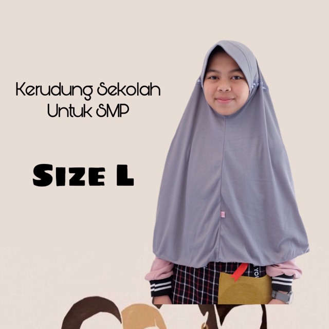 Jilbab Sekolah Size L untuk anak SMP - SMA