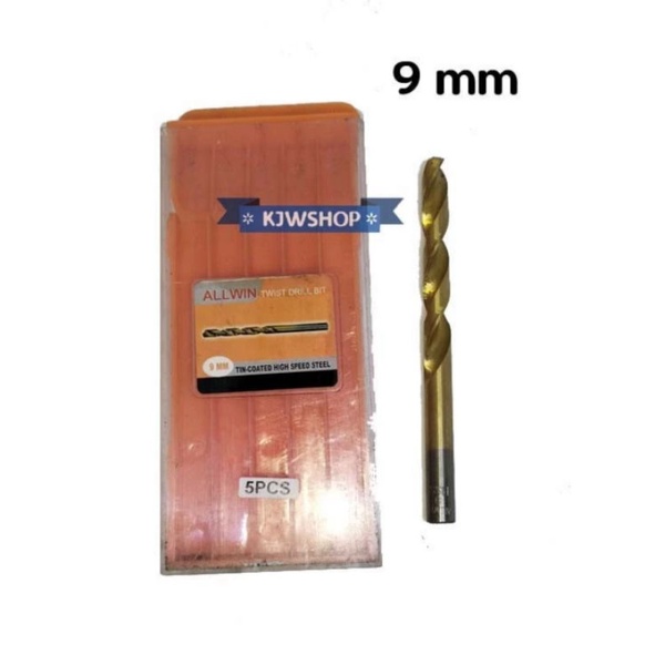 Mata Bor Besi 9mm TinCoated Mata Bor 9mm Kuning Twist Drill Bit 9mm Mata Bor Kuning 9 mm Mata Bor AL