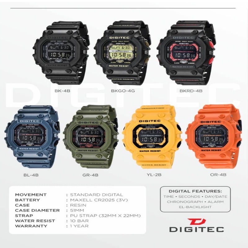 DIGITEC DG 5012 / DG-5012 / DG5012 / DG 2012 Watch Jam Tangan ORIGINAL