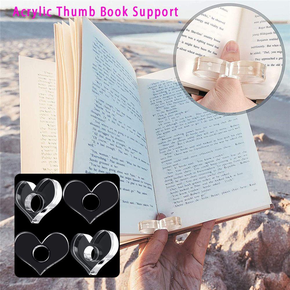 R-flower Thumb Book Support Gift Penanda Halaman Berbentuk Hati Holder Halaman Buku Multi Fungsi