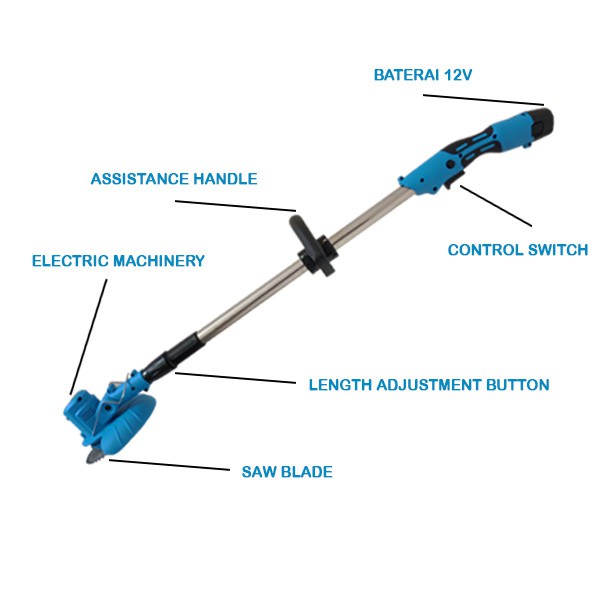 Alat Pemotong Rumput Elektrik Tanpa Kabel Dengan Auto Release-SOSOYO