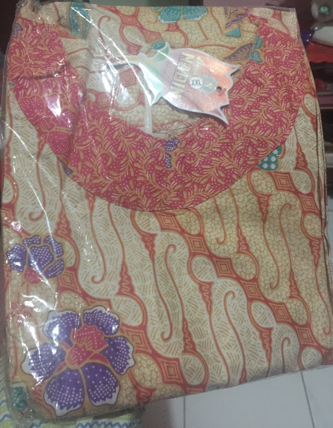 Tunik Avoda Parang Soft Gading Mika Sekar Batik Midi Tunik Kerja Pesta Seragaman Jumbo Muslim