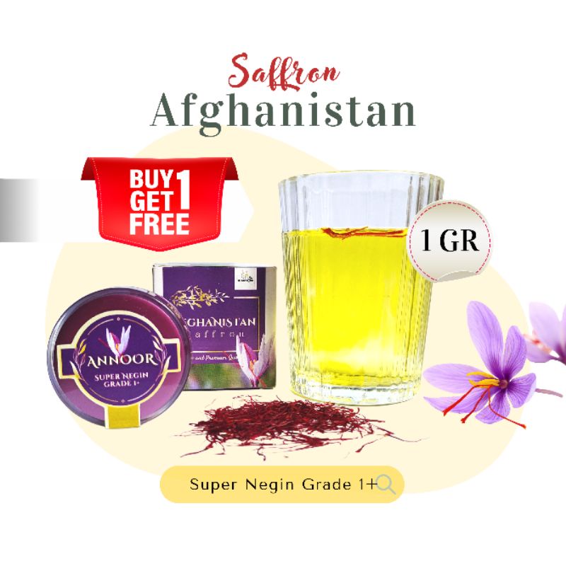 BELI 1 GRATIS 1 Saffron Super Negin 1gr GRADE 1+ Afghan Bersertifikat up